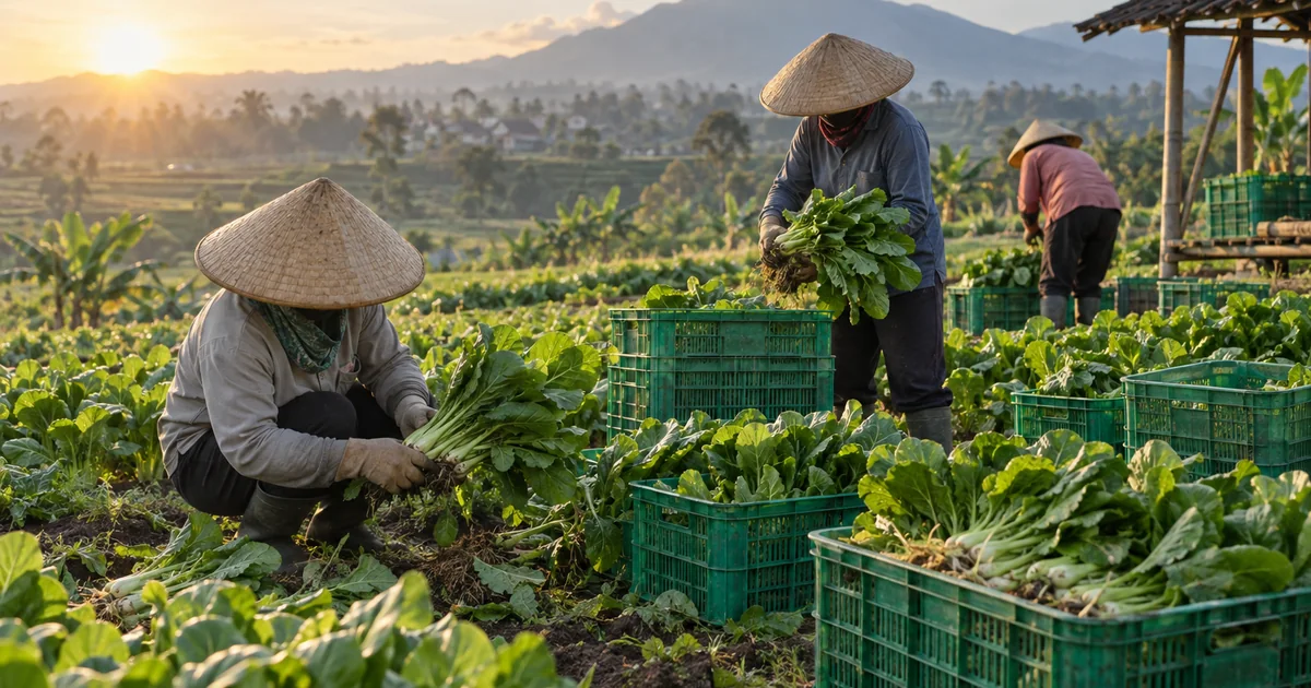 Aktivitas perdagangan sayur dan buah di jaringan pasar Paskomnas
